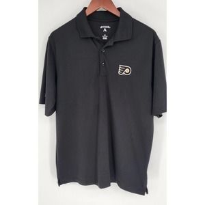 Antigua Black Philadelphia Flyers NHL Polo Men's M